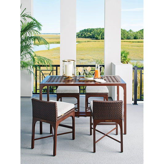 Abaco Counter Stool by Tommy Bahama Outdoor in english walnut. Made from unique in a transitional style.