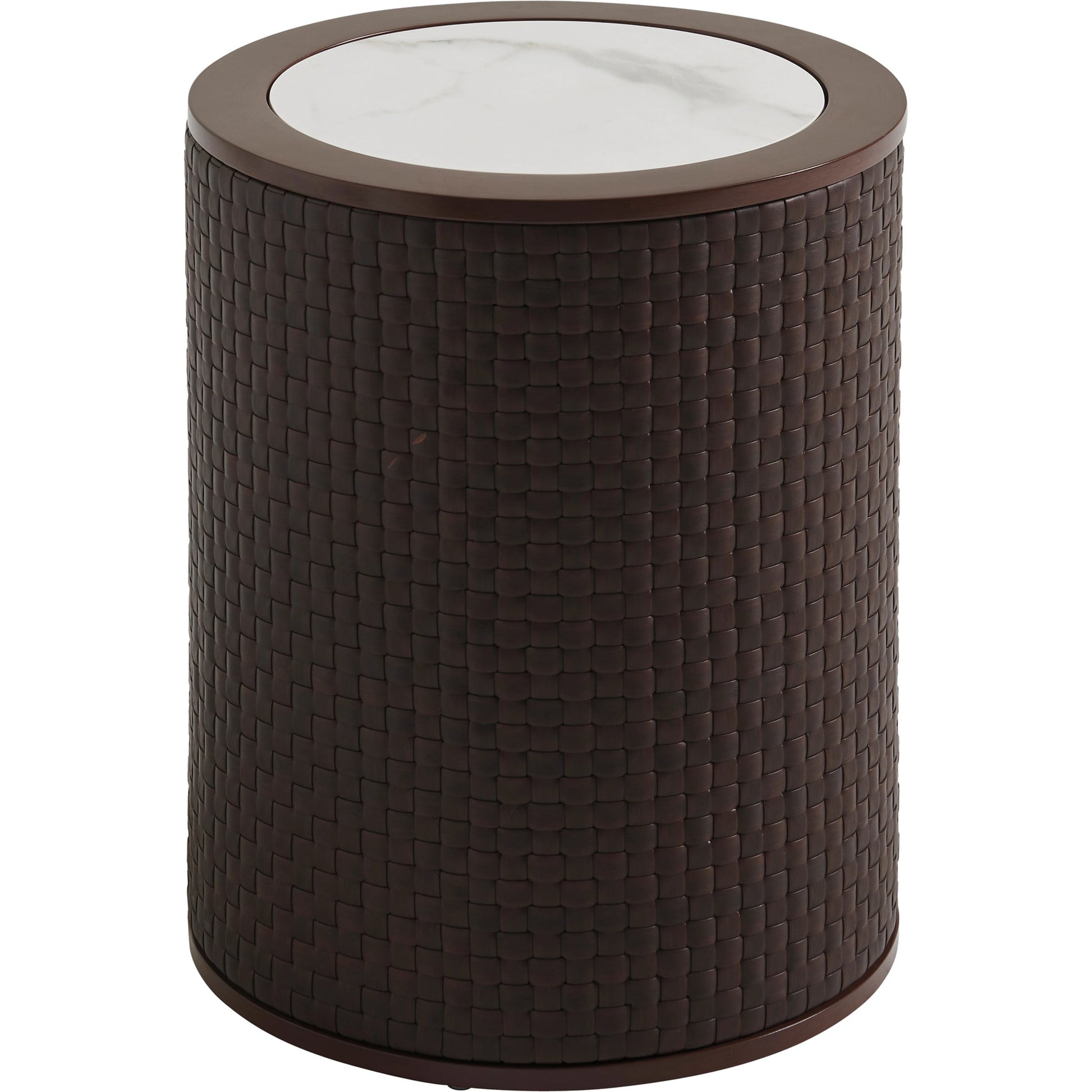 Abaco Round Accent Table by Tommy Bahama Outdoor in english walnut. Made from unique in a modern style.