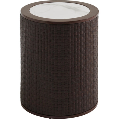 Abaco Round Accent Table by Tommy Bahama Outdoor in english walnut. Made from unique in a modern style.
