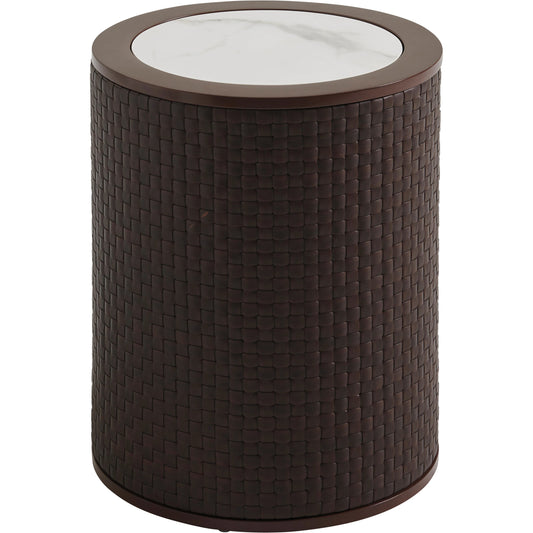 Abaco Round Accent Table by Tommy Bahama Outdoor in english walnut. Made from unique in a modern style.