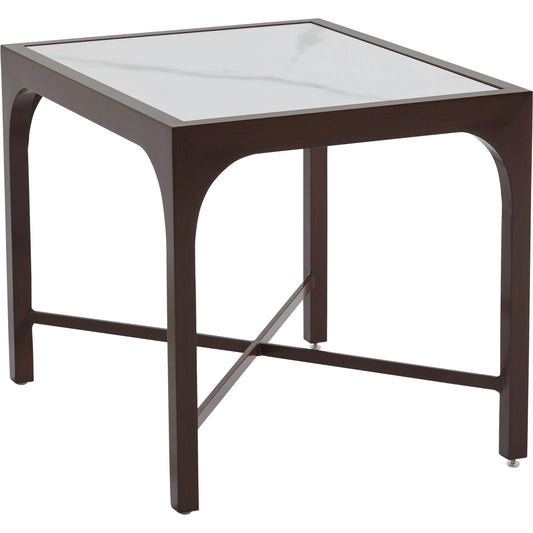 Abaco End Table by Tommy Bahama Outdoor in english walnut. Made from unique in a transitional style.