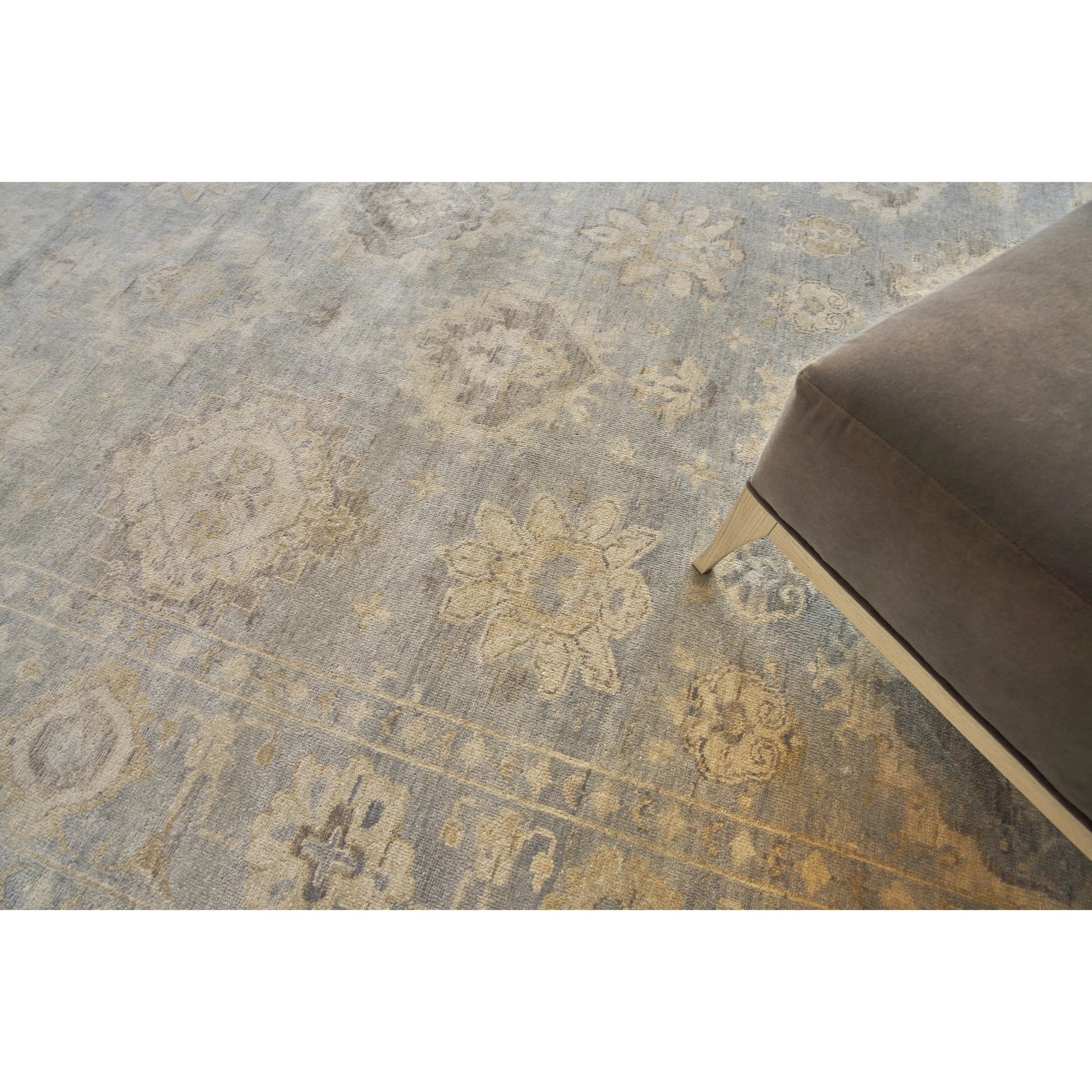 Antique Weave Oushak 3421 Rug by Exquisite Rugs in light blue. Made from new zealand wool in a unique style.