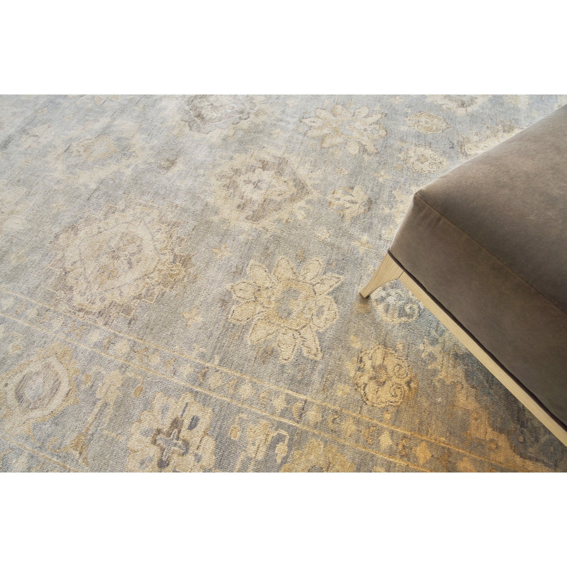 Antique Weave Oushak 3421 Rug by Exquisite Rugs in light blue. Made from new zealand wool in a unique style.