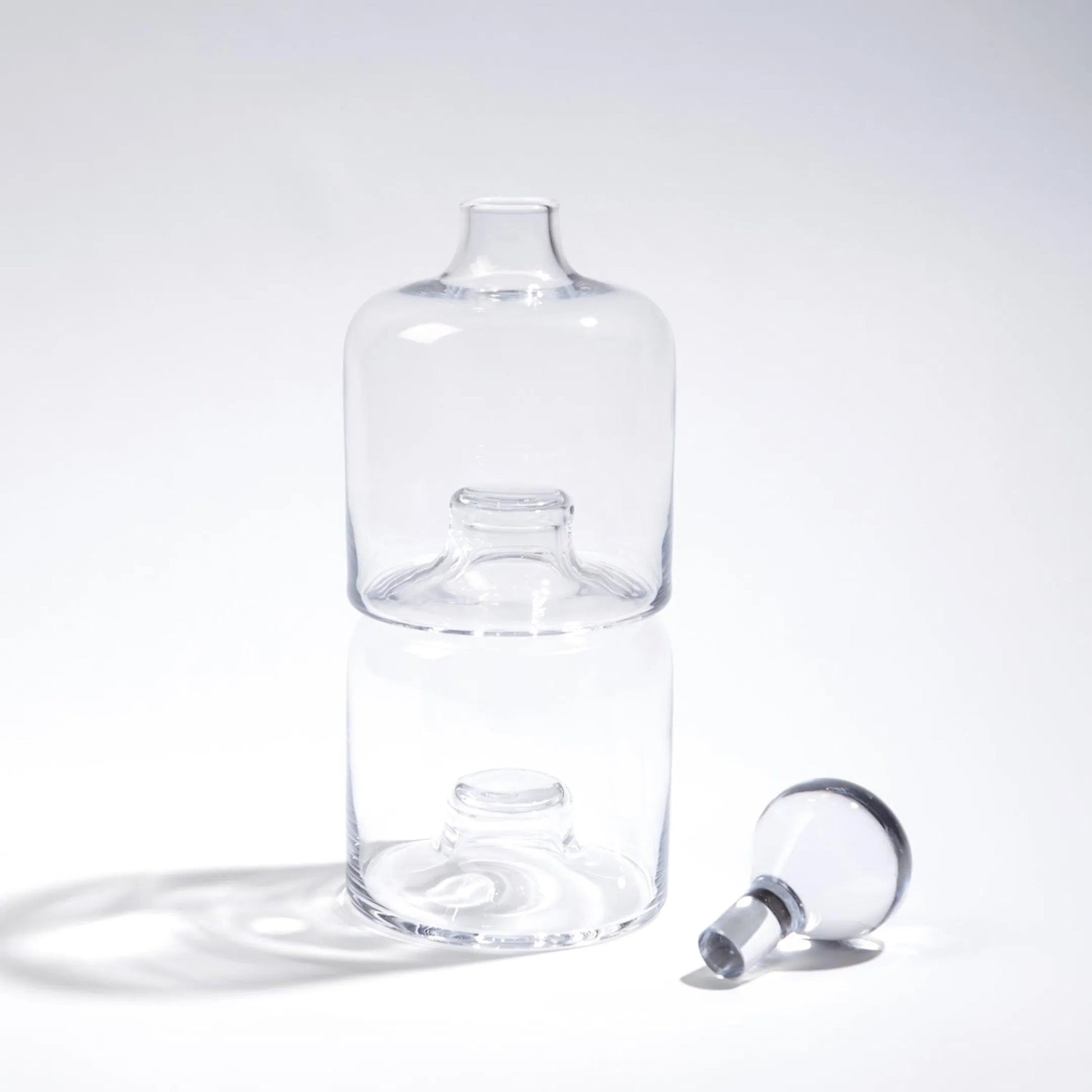 Double Stac Decanter by Global Views. Made from glass in a transitional style.