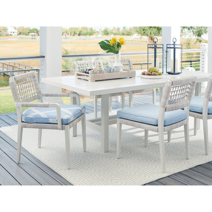 Seabrook Dining Table by Tommy Bahama Outdoor in oyster white. Made from unique in a modern style.