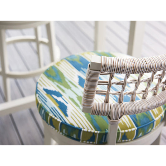 Seabrook Swivel Bar Stool by Tommy Bahama Outdoor in oyster white. Made from unique in a coastal style.