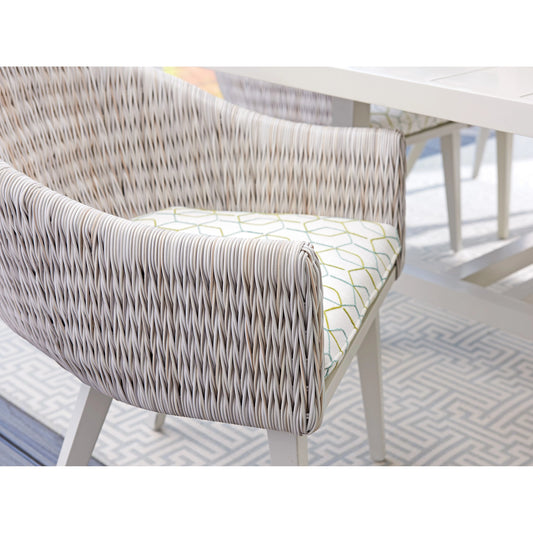 Seabrook Arm Chair by Tommy Bahama Outdoor in oyster white. Made from unique in a cottage & farmhouse style.