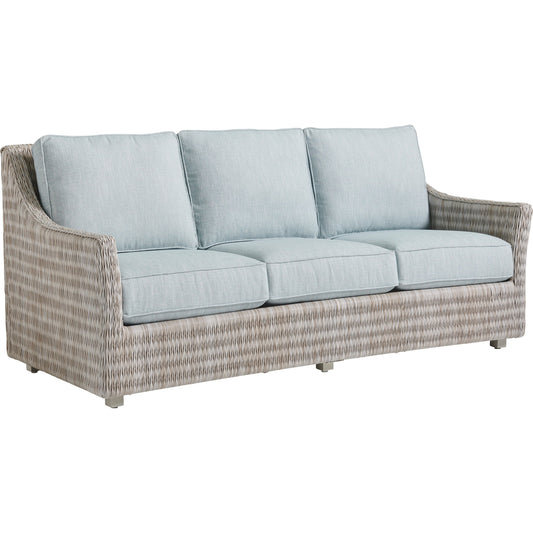 Seabrook Sofa by Tommy Bahama Outdoor in oyster white. Made from unique in a coastal style.