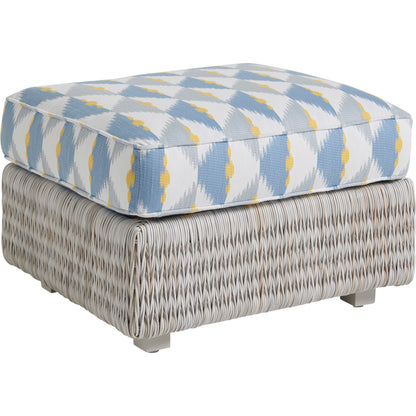Seabrook Ottoman by Tommy Bahama Outdoor in oyster white. Made from unique in a coastal style.