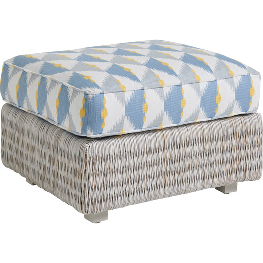 Seabrook Ottoman by Tommy Bahama Outdoor in oyster white. Made from unique in a coastal style.