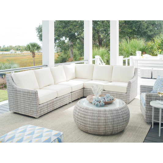 Seabrook Sectional by Tommy Bahama Outdoor in oyster white. Made from unique in a modern style.