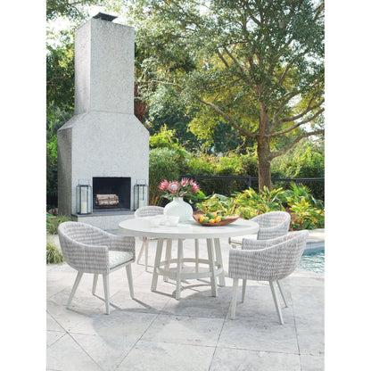 Seabrook Round Dining Table by Tommy Bahama Outdoor in oyster white. Made from unique in a modern style.