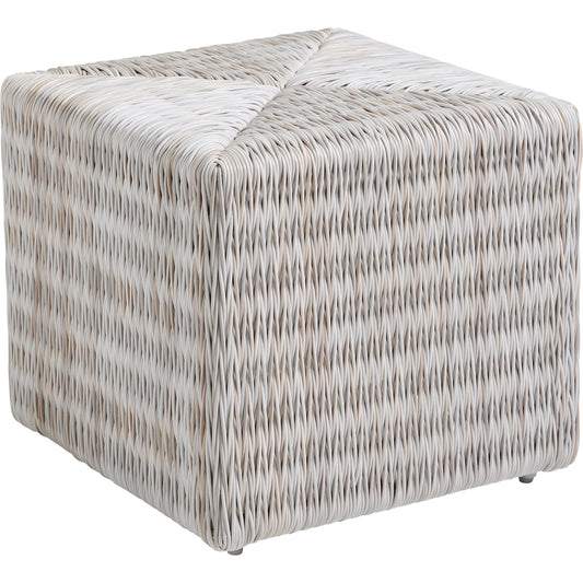 Seabrook Cube Ottoman by Tommy Bahama Outdoor in oyster white. Made from unique in a modern style.