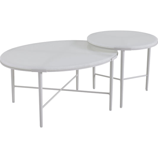 Seabrook Bunching Cocktail Table by Tommy Bahama Outdoor in oyster white. Made from unique in a modern style.