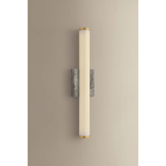 Stony Point Wall Sconce by Hudson Valley in aged brass. Made from glass in a unique style.