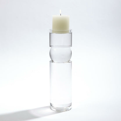 Bipolar Crystal Candle Holder by Global Views. Made from crystal in a transitional style.
