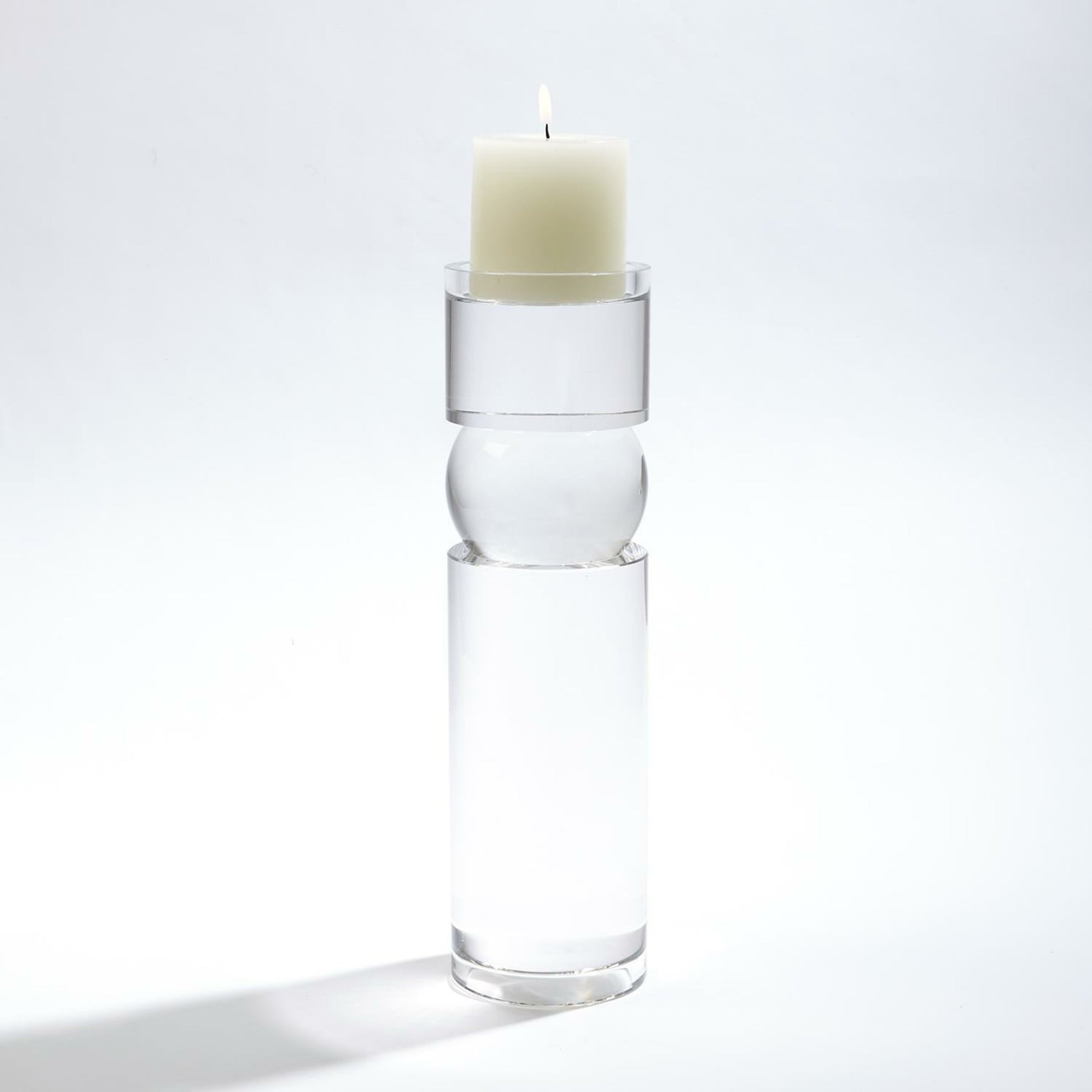 Bipolar Crystal Candle Holder by Global Views. Made from crystal in a transitional style.