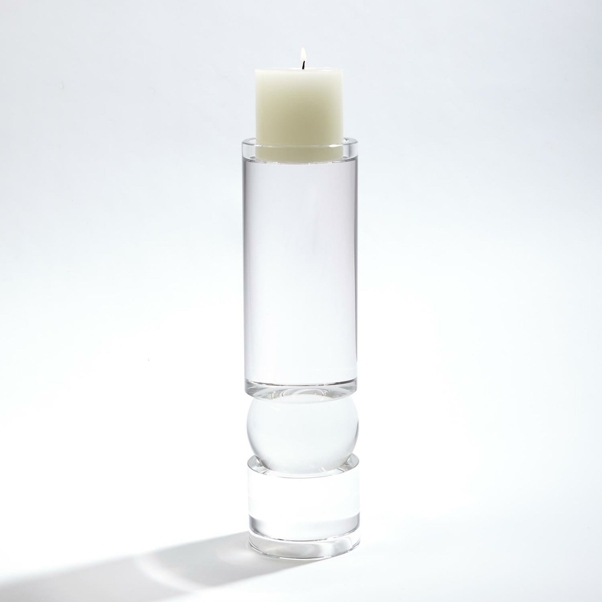 Bipolar Crystal Candle Holder by Global Views. Made from crystal in a transitional style.