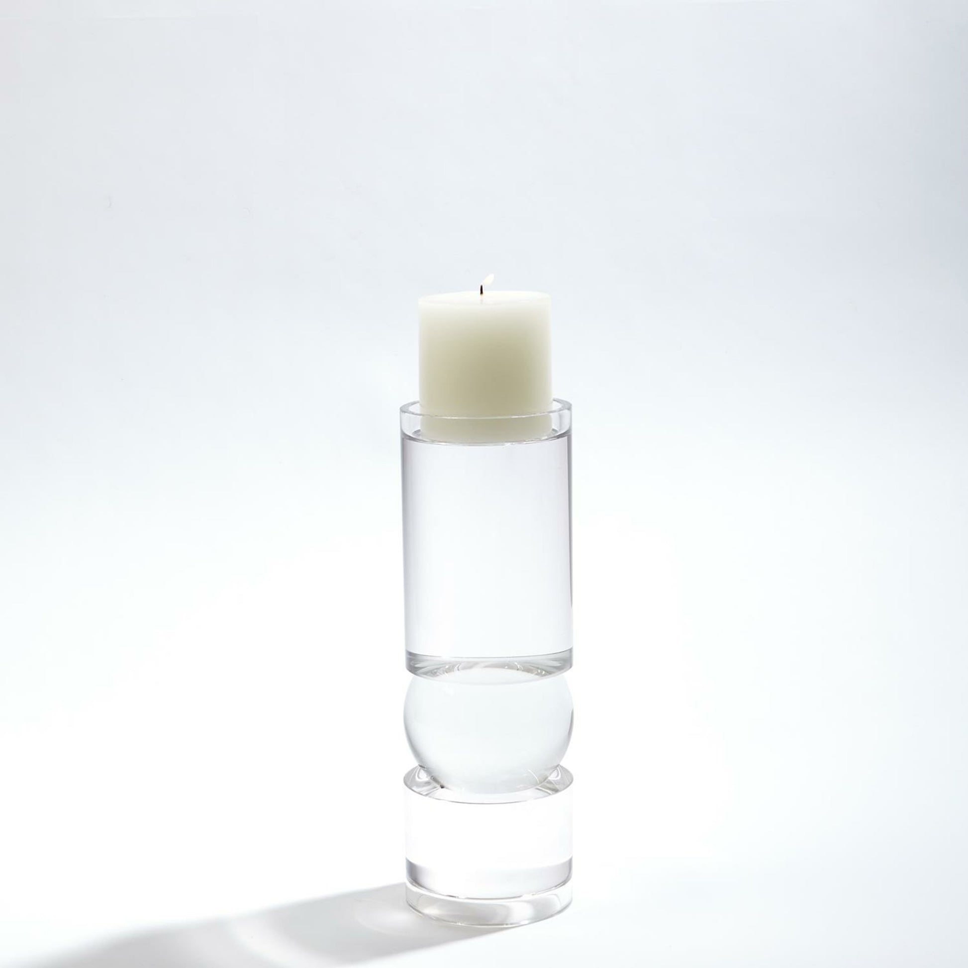 Bipolar Crystal Candle Holder by Global Views. Made from crystal in a transitional style.