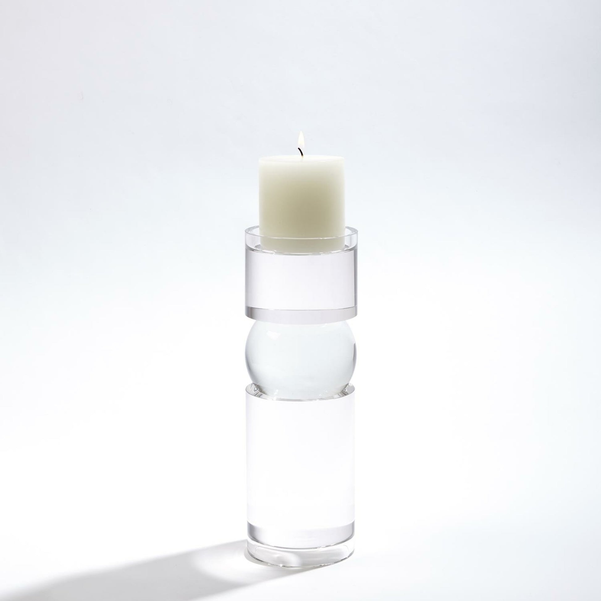 Bipolar Crystal Candle Holder by Global Views. Made from crystal in a transitional style.