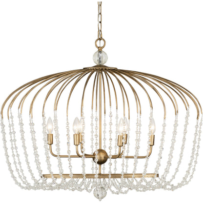 Voliere Crystal Oval Pendant by Varaluz in havana gold. Made from premium quality optic crystal in a transitional style.
