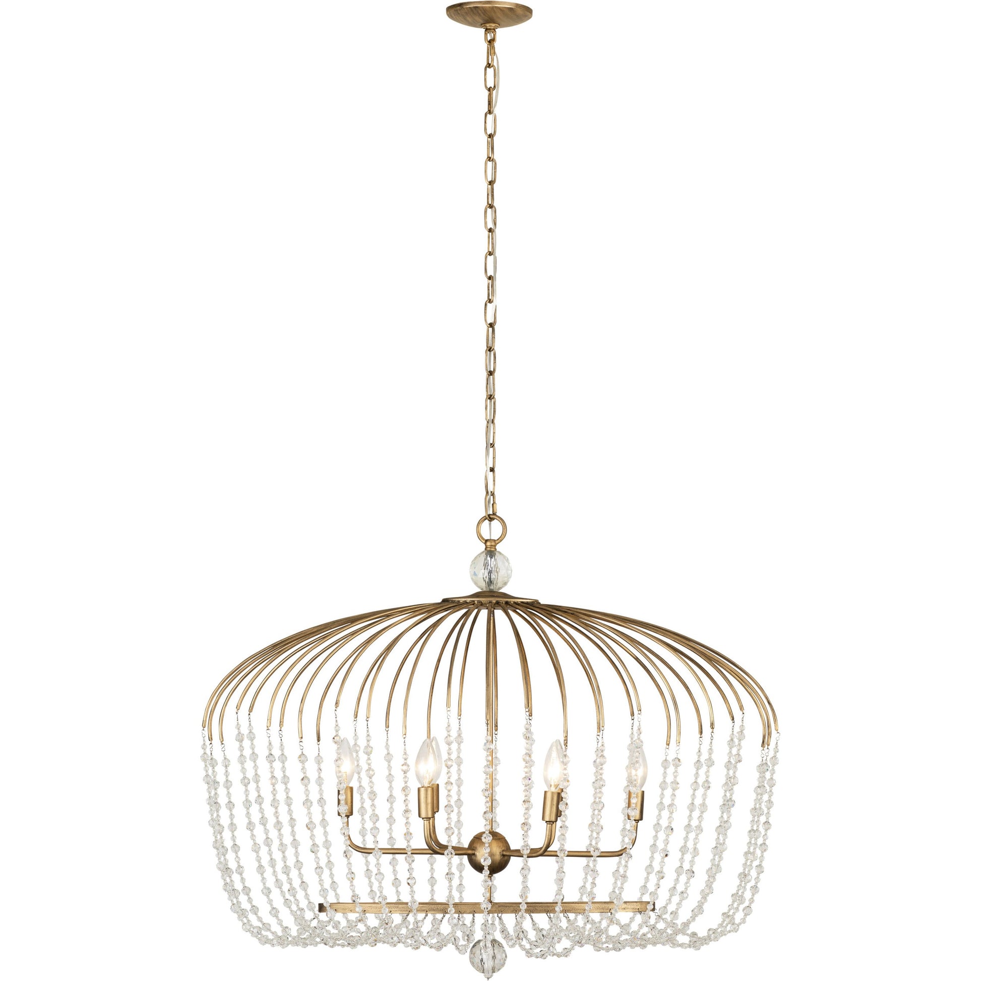 Voliere Crystal Oval Pendant by Varaluz in havana gold. Made from premium quality optic crystal in a transitional style.