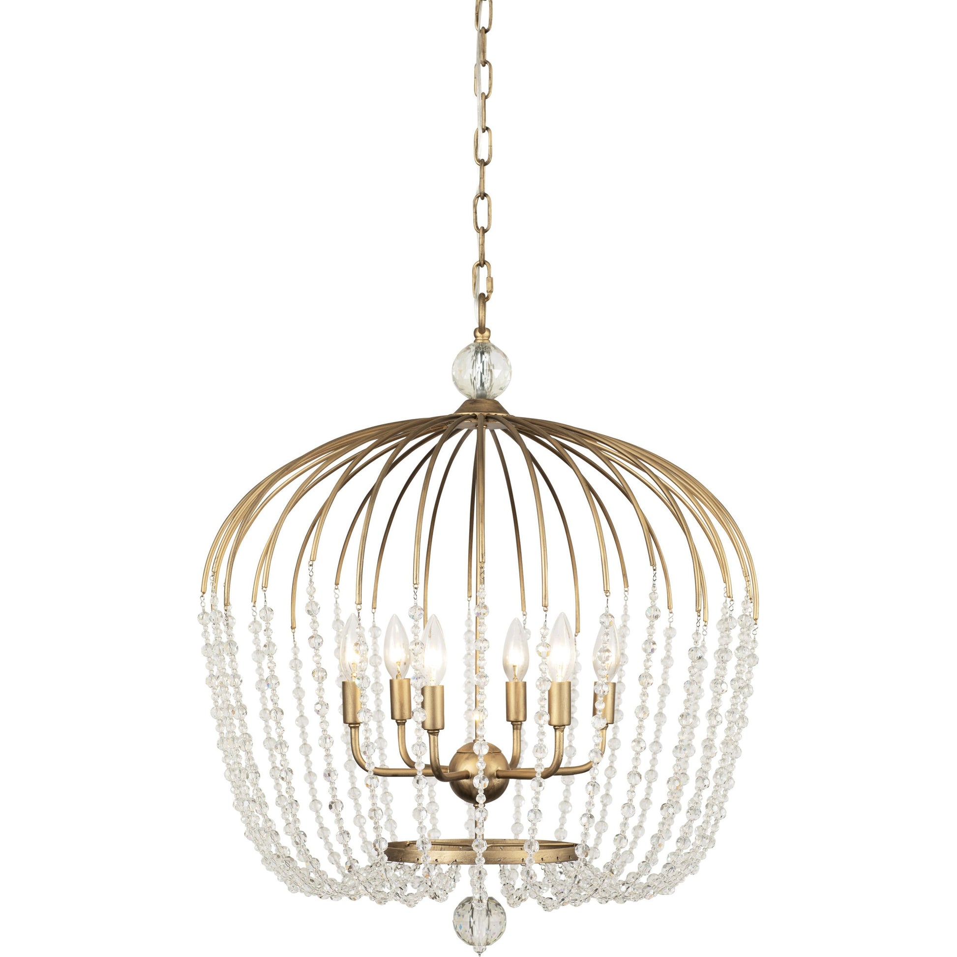 Voliere Crystal Tall Pendant by Varaluz. Made from premium quality optic crystal in a transitional style.