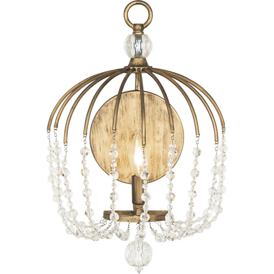 Voliere Crystal Wall Sconce by Varaluz. Made from premium quality optic crystal in a transitional style.
