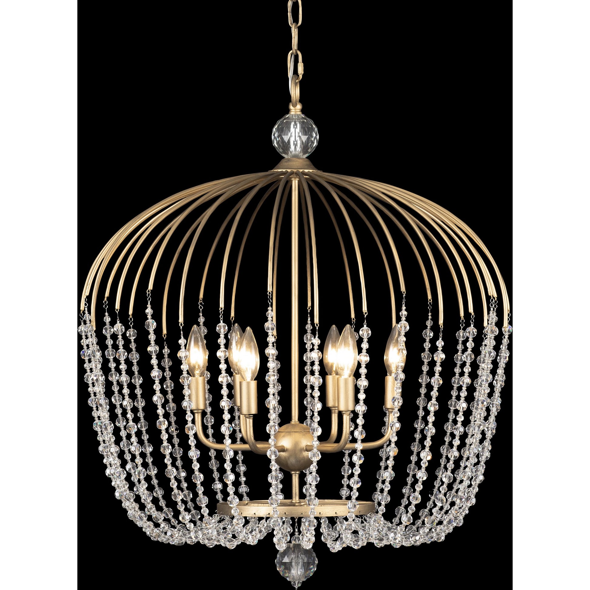 Voliere Crystal Tall Pendant by Varaluz. Made from premium quality optic crystal in a transitional style.