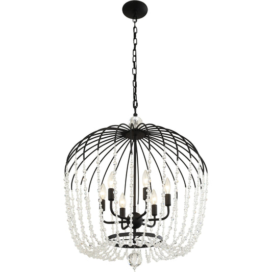 Voliere Crystal Tall Pendant by Varaluz. Made from premium quality optic crystal in a transitional style.