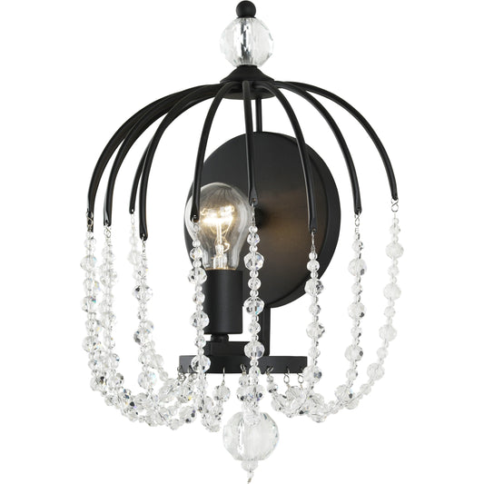Voliere Crystal Wall Sconce by Varaluz. Made from premium quality optic crystal in a transitional style.