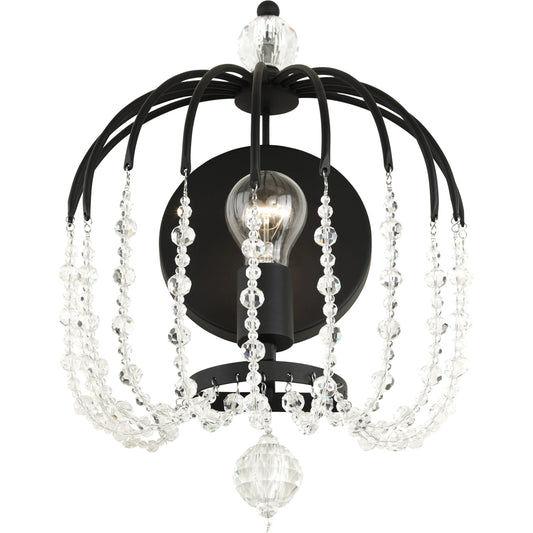 Voliere Crystal Wall Sconce by Varaluz. Made from premium quality optic crystal in a transitional style.