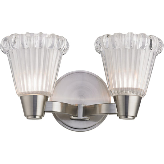 Varick Vanity by Hudson Valley in satin nickel. Made from steel in a modern style.