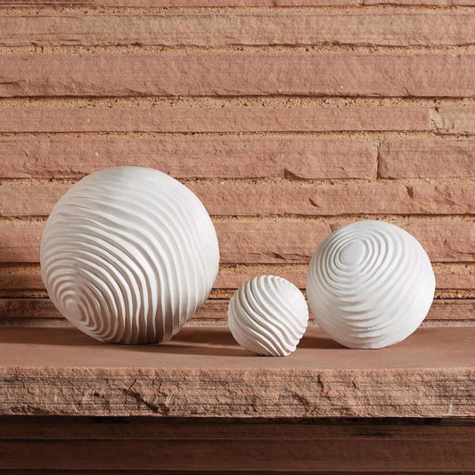 Varenne Sphere by Global Views in matte white. Made from ceramic in a eclectic & global style.