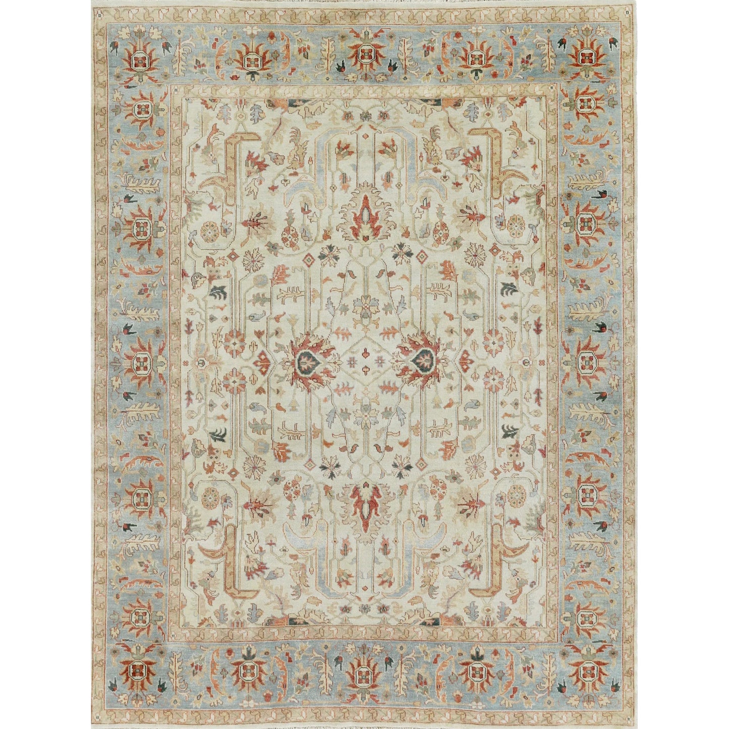003 SI-2383914 | Primary Silo | Antique Weave Serapi 3447 Rug by Exquisite Rugs in ivory, light blue. Made from new zealand wool in a unique style.