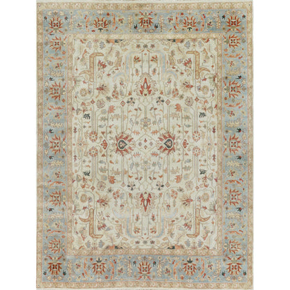 Antique Weave Serapi 3447 Rug by Exquisite Rugs in ivory, light blue. Made from new zealand wool in a unique style.
