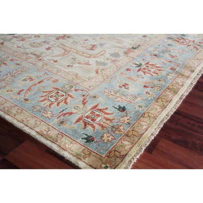 Antique Weave Serapi 3447 Rug by Exquisite Rugs in ivory, light blue. Made from new zealand wool in a unique style.