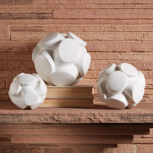 Mayet Sculpture by Global Views in matte white. Made from ceramic in a modern style.