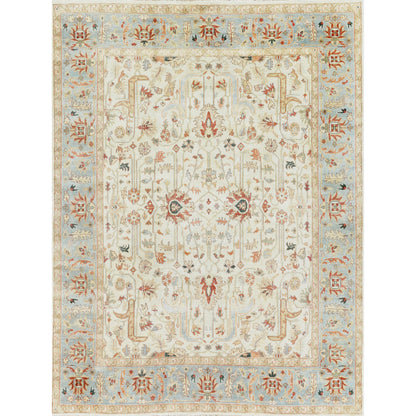 Antique Weave Serapi 3447 Rug by Exquisite Rugs in ivory, light blue. Made from new zealand wool in a unique style.