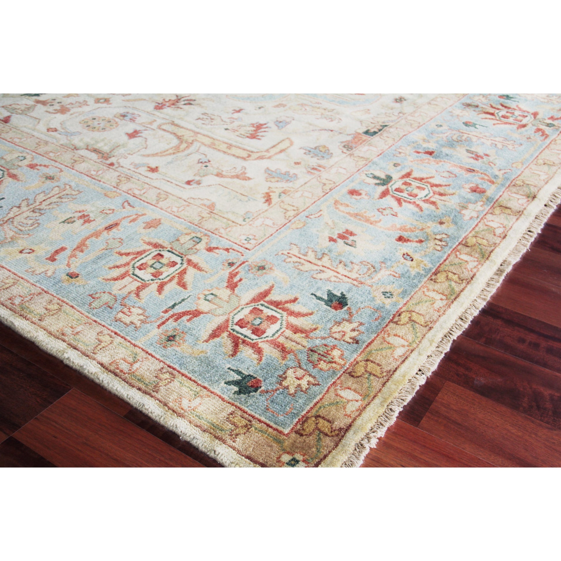 Antique Weave Serapi 3447 Rug by Exquisite Rugs in ivory, light blue. Made from new zealand wool in a unique style.