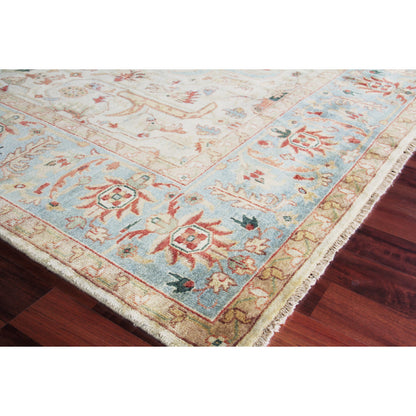 Antique Weave Serapi 3447 Rug by Exquisite Rugs in ivory, light blue. Made from new zealand wool in a unique style.