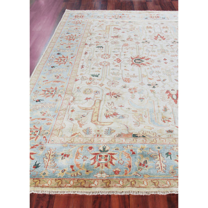 Antique Weave Serapi 3447 Rug by Exquisite Rugs in ivory, light blue. Made from new zealand wool in a unique style.