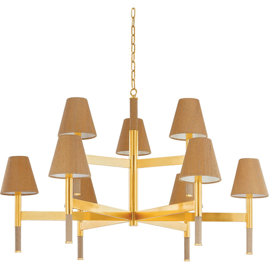Lindenwood Chandelier by Hudson Valley in aged brass. Made from steel in a unique style.