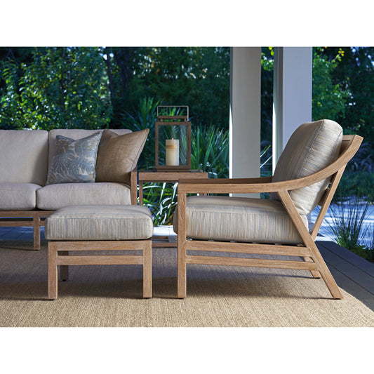 Stillwater Cove Ottoman by Tommy Bahama Outdoor in light taupe, ivory cerusing. Made from unique in a modern style.