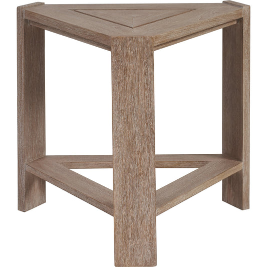 Stillwater Cove Triangular End Table by Tommy Bahama Outdoor in light taupe, ivory cerusing. Made from unique in a modern style.