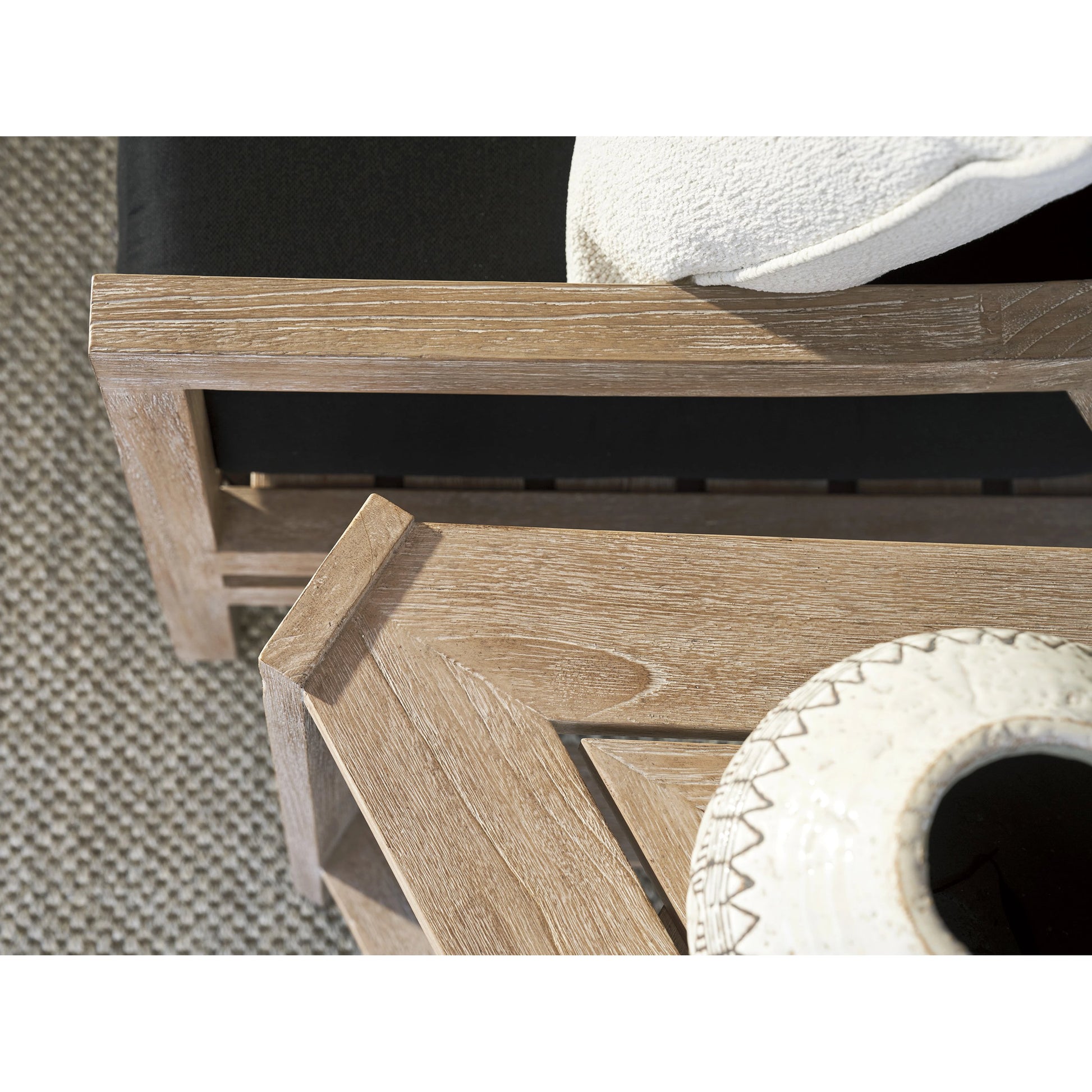 Stillwater Cove Triangular End Table by Tommy Bahama Outdoor in light taupe, ivory cerusing. Made from unique in a modern style.