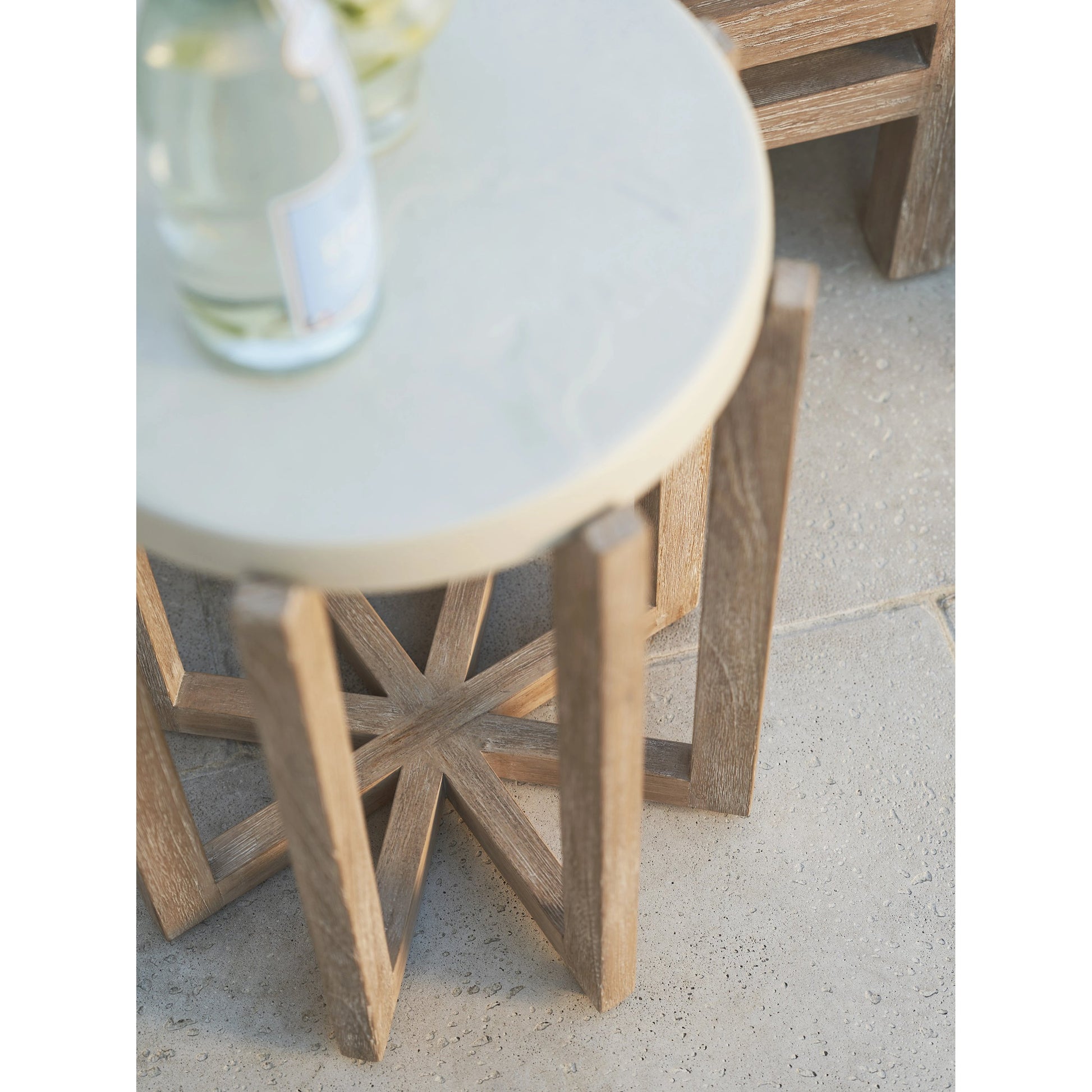 Stillwater Cove Accent Table by Tommy Bahama Outdoor in light taupe, ivory cerusing. Made from unique in a modern style.