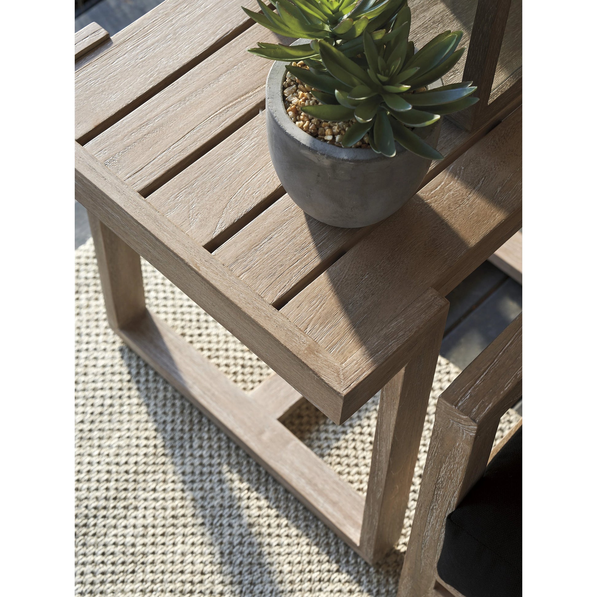 Stillwater Cove Rectangular End Table by Tommy Bahama Outdoor in light taupe, ivory cerusing. Made from unique in a modern style.