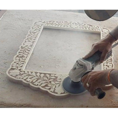 Vivienne Blue Wall Mirror by Butler Specialty Company in blue and blue bone inlay. Made from select wood solids, mdf, resin, bone inlay in a modern style.