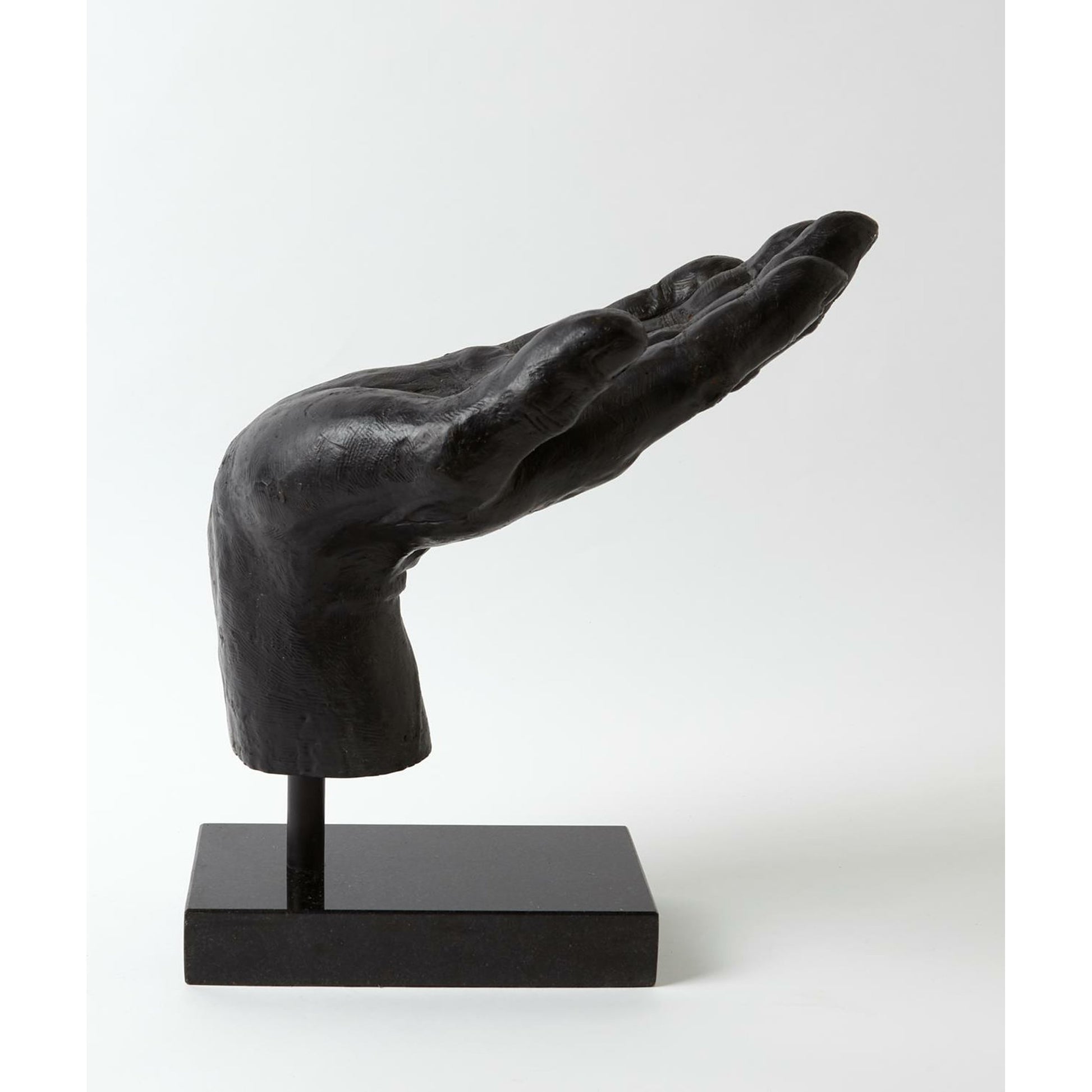 Open Hand Sculpture by Global Views in bronze. Made from cast iron in a eclectic & global style.